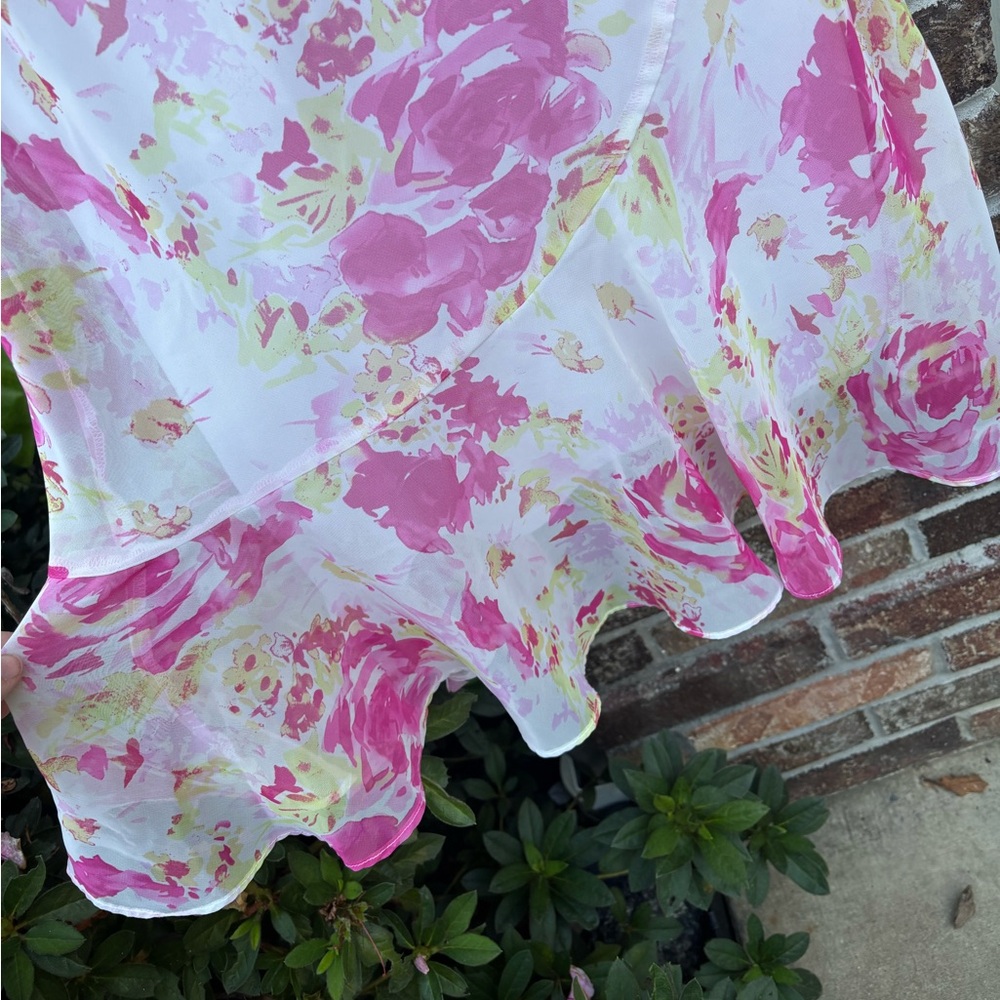 Y2K Scarlett Floral Fit & Flare Dress Pink White 5/6 - Picture 3 of 10